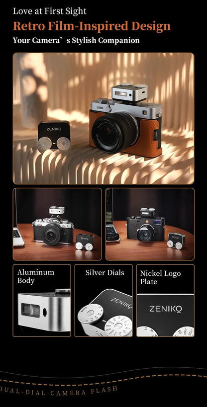 ZENIKO ZA12 Dual-Dial Flash Camera Photography Wireless Transmission for Canon Nikon Sony Fuji Olympus Speedlight Flash vs ZF08