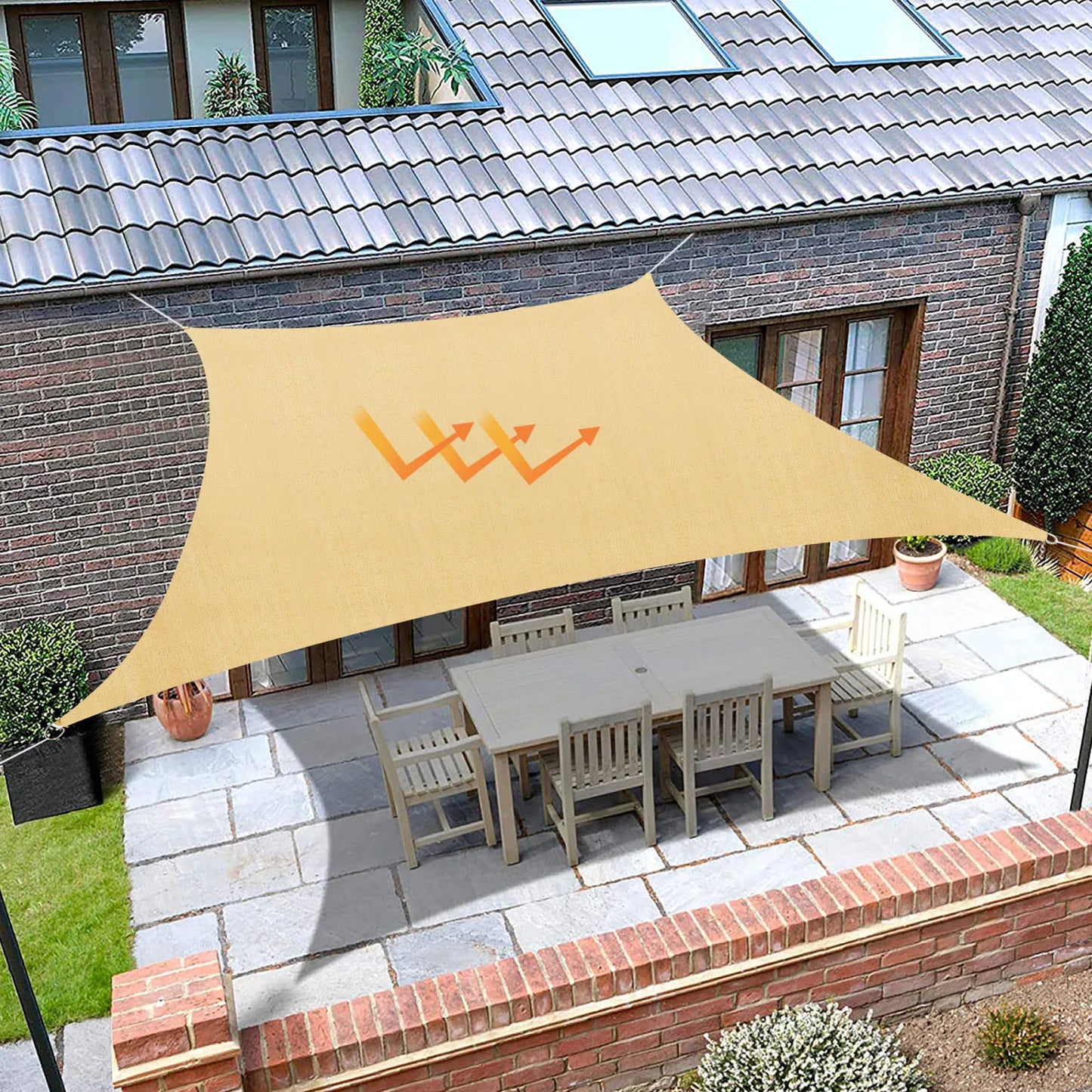 9.84*9.84ft Sun Shade Sails, Foldable Super Sun Shade Sail, Square Sun Shade Sail For Outdoor Garden Beach Camping