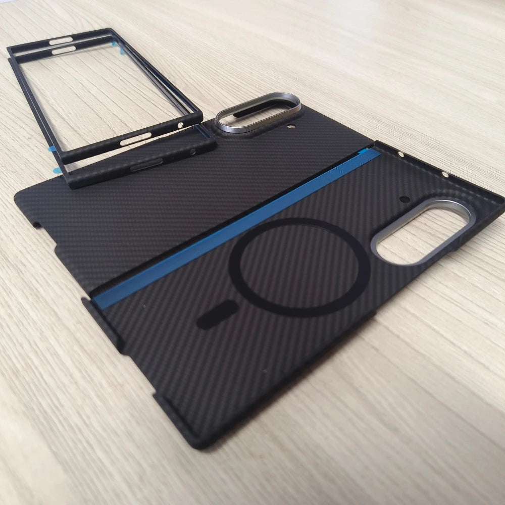 For Magsafe Magnetic Case For Samsung Galaxy Z Fold 6 Fold 7 5G Aramid Carbon Fiber Ultra-Thin Cover for Galaxy Z Fold 5 4 Case