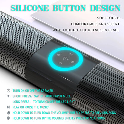HOMEFISH BS-20  RGB Ambient Light Bluetooth Speaker 6 EQ Sound Effects 4 Speakers Supports TF, USB, AUX, RCA, Bluetooth, FM