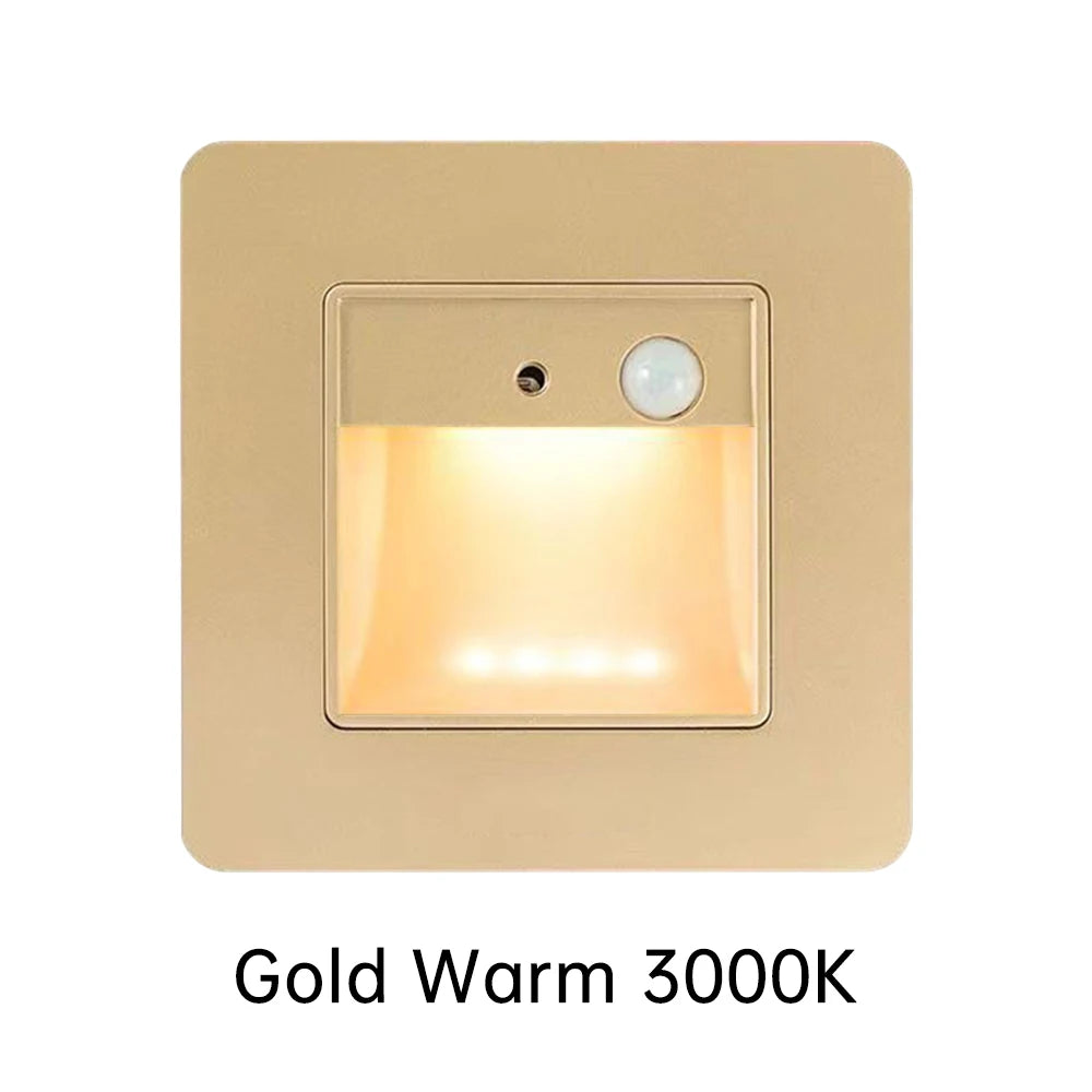 PIR Motion Detector Sensor Led Stair Light Infrared Human Body Induction Lamp Recessed Steps Ladder Staircase Bedroom Decoration