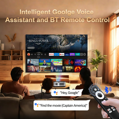 HORLAT T09MAX Google TV 4K Projector 40000Lumens WiFi6 BT5.2 Remote Auto Focus Native 1080P Full HD Home Theater Movie Projector