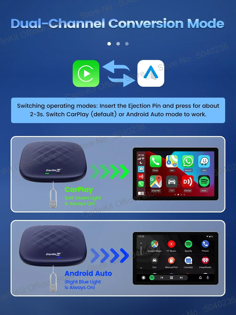 CarlinKit CarPlay Ai Box Android 13 Plus QCM6125 8-core Wireless Android Auto& CarPlay Car USB Adapter FOTA Upgrade For Netflix