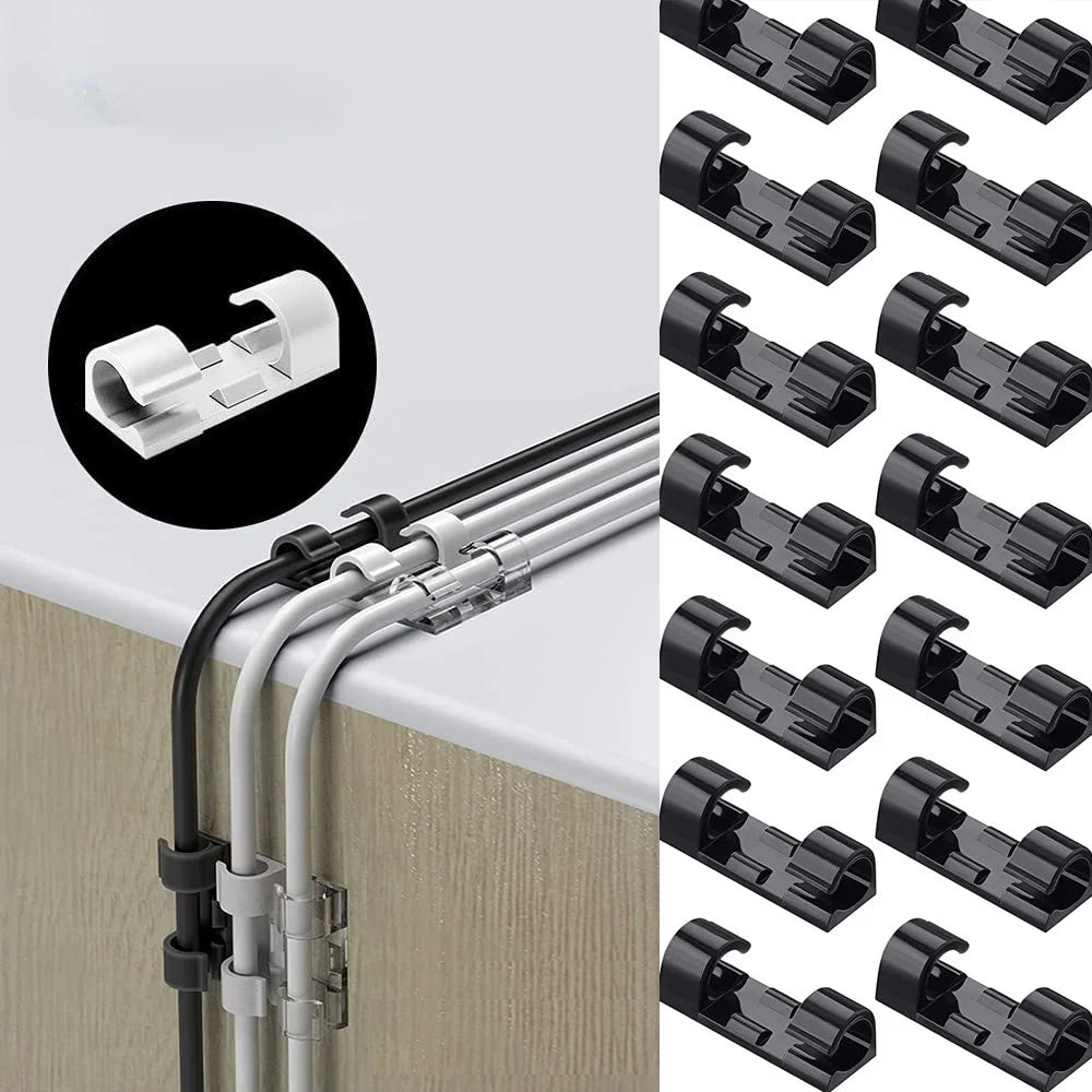 5/20Pcs Cable Management Clip Cable Protector Winder Self-Adhesive Desktop Tidy Management Clips For Mouse Headset Wire Storage