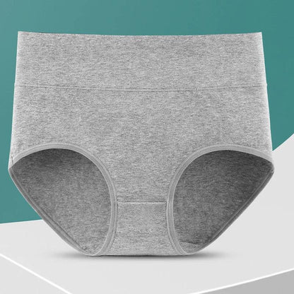3Pcs Plus Size Women's Cotton Underwear High Waisted Tummy Control Panties Full Coverage Briefs Jacquard Ladies Panty L-5XL
