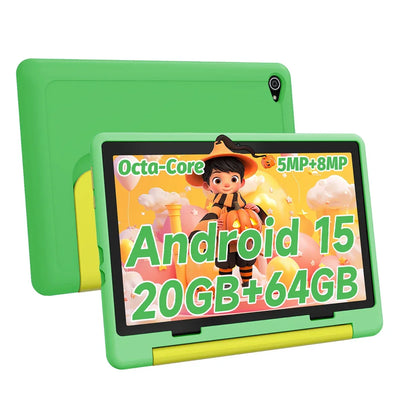 Kid Tablet 10Inch Android15 20GB RAM 64GB ROM 128GB Expandable 5000mAh 8-Core WiFi Bluetooth Children's Gift KIDOZ Kids Software