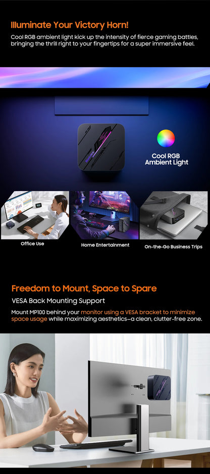 【Brand+】Blackview MP100 NEW Mini PC AMD R7 5700U/5825U  Windows 11 8-Core 16-thread 16GB DDR4 512GB/1TB SSD WiFi 6 Mini