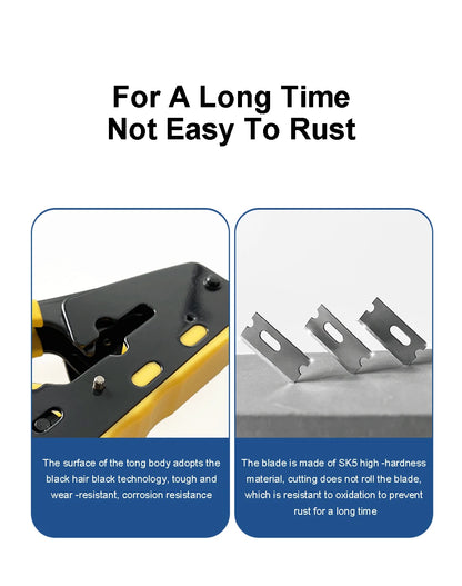 ONTi RJ45 Cat7/6/6A/5E Connector and RJ45 Crimp Tool Pass Through Crimper for 8P8C with Replacement Blade Cable Stripper