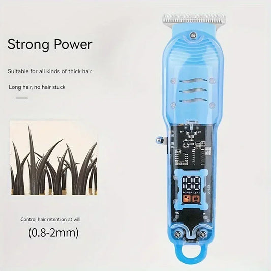 Transparent Body Electric Hair Clipper Professional Trimmer USB Rechargeable Hair Cutting Machine For Men Holiday Gift For Him by PDG ibma