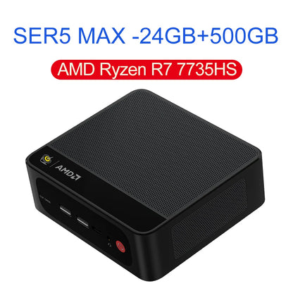 Beelink Mini PC SER5 Max AMD R7 6800U 7735HS R5 5500U R3 3200U 16G 500G NVME Windows Type-C Triple Screen Gamer Mini Computer