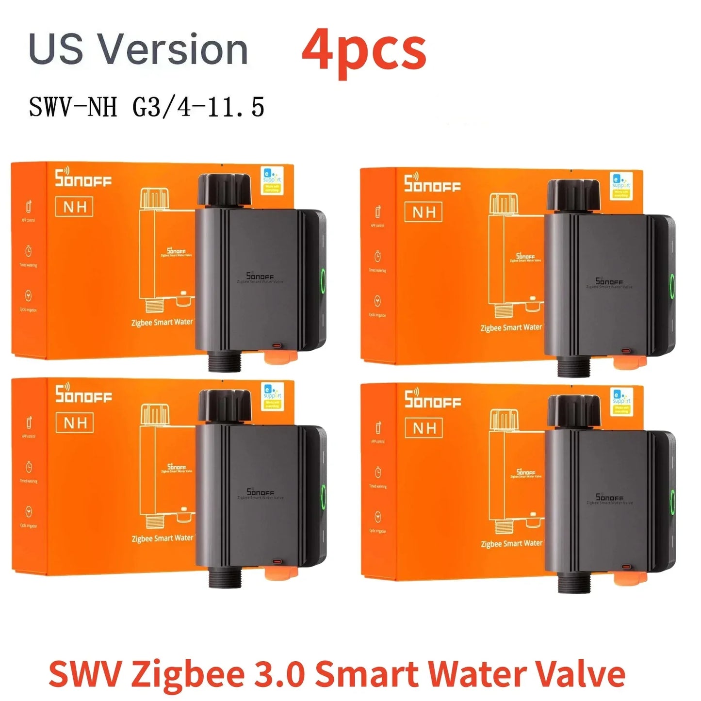 SONOFF SWV SONOFF Water Valve SWV-BSP Faucet Smart Irrigation Controller Systerm Timer App Voice Control Via Alexa Google