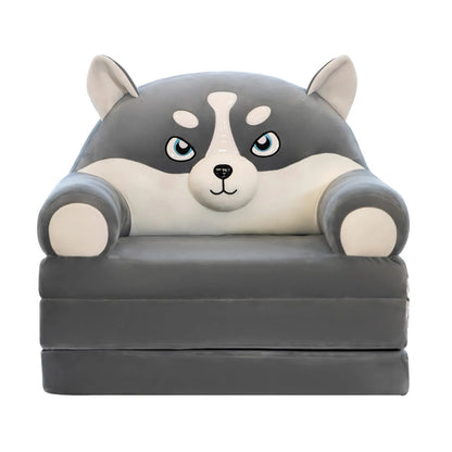 Plush Sofa Backrest Armchair 2 In 1 Foldable Cute Cartoon Lazy Sofa Children Flip Open Sofa Bed For Bedroom Folding Sofa Bed