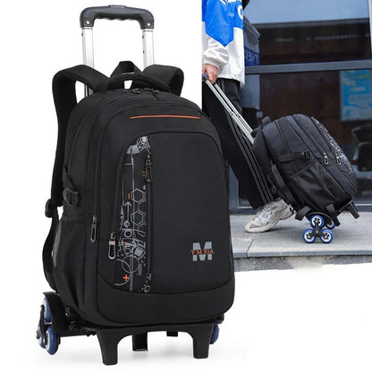 School Rolling backpack bag School Bags with wheels Student wheeled Backpacks for boys Children School Trolley Bag Waterproof