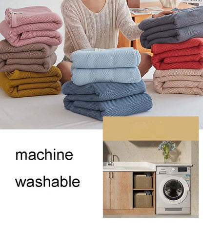 Solid Cotton Blanket for Bed Waffle Plaid Bedspread for Single Queen King Bed Sofa Blankets Throw Sofa Cover Sheet Summer Quilt