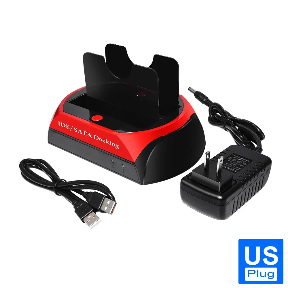 2.5 & 3.5 IDE/SATA Universal Hard Drive Dock - Dual-Disk, Dual-Use Serial & Parallel Ports for Maximum Mobility
