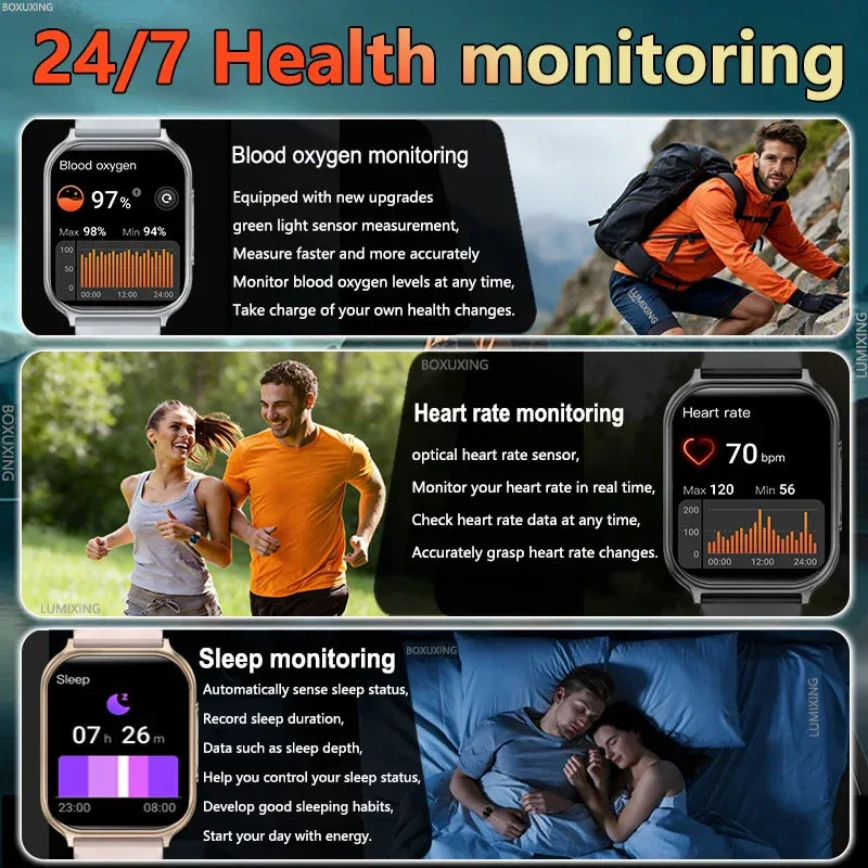 New Bip 6 Pro Smart Watch Men Outdoor Sports Fitness Track IP68 Waterproof Heart Rate BT Call 700 mAh Battery Smartwatches Women