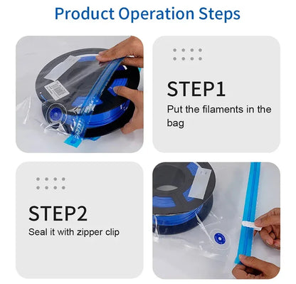 Reusable Vacuum Storage Bags 3D Printer Filament Electric Vacuum Pump Air Valve Pump Sealing Vegetables Food Storage Zipper Bag