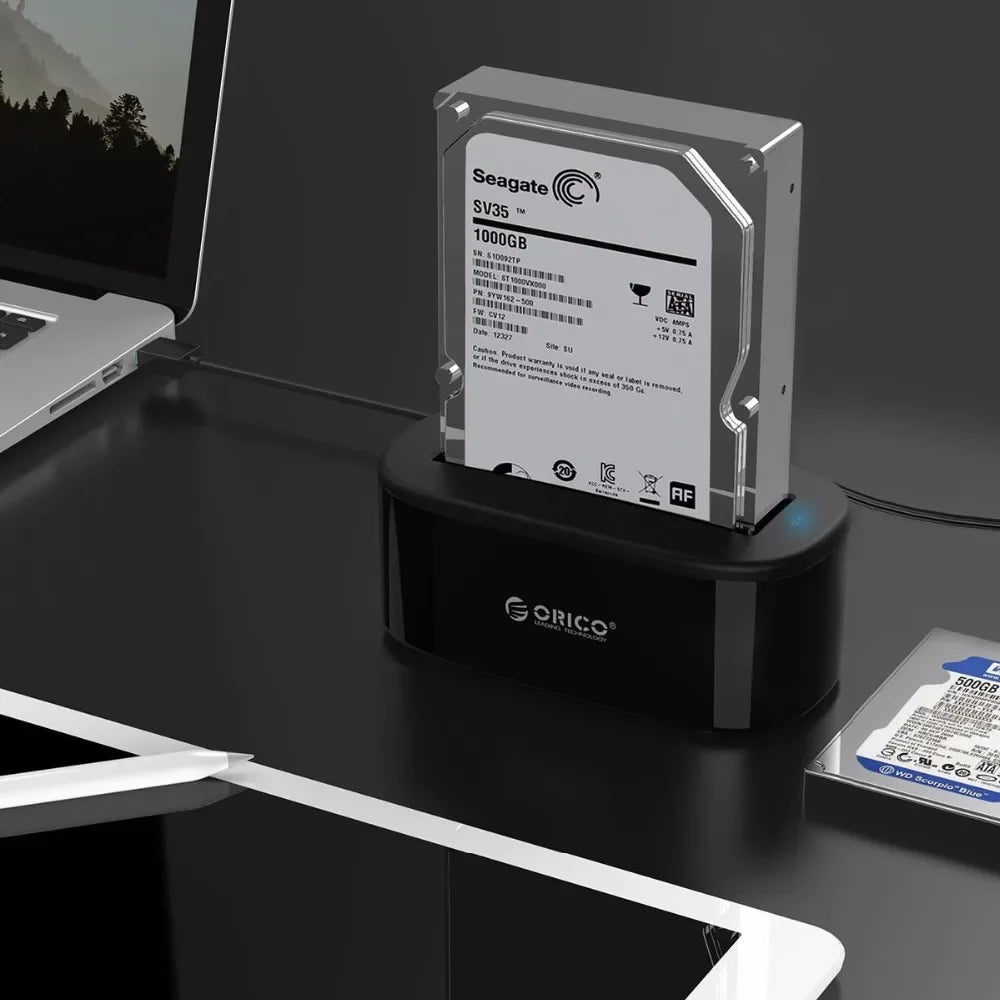 ORICO Hard Drive Docking Station USB 3.0 To SATA HDD Docking Station for 2.5/3.5 Inch SATA HDD Enclosure and SSD Hard Drive Dock