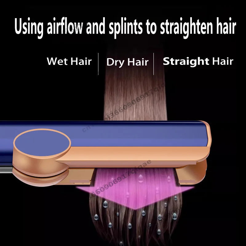 2 IN 1 Hair-care Airstrait Hair Straightener Hair Dryer Negative Ion Hair Styler Long-Lasting Styling Tool Hairdryer Machine