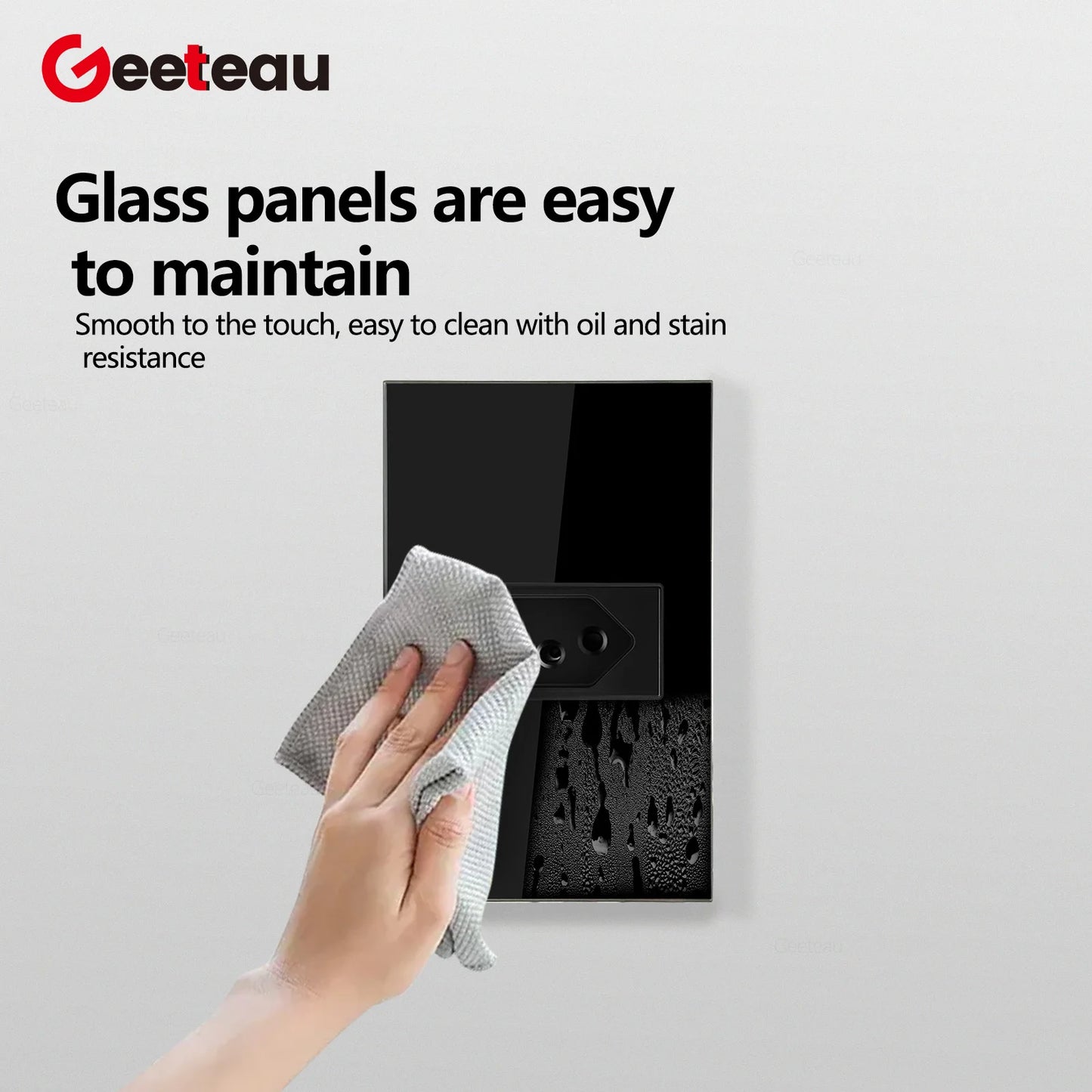 Geeteau Black White Glass Panel Single Brazil Wall Socket 10A Full paddle  Standard Home Safe Stable Household Power Plug
