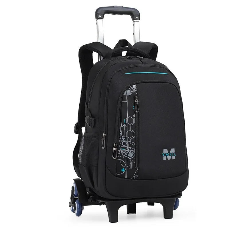 School Rolling backpack bag School Bags with wheels Student wheeled Backpacks for boys Children School Trolley Bag Waterproof