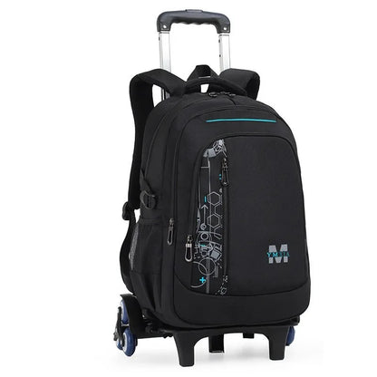 School Rolling backpack bag School Bags with wheels Student wheeled Backpacks for boys Children School Trolley Bag Waterproof