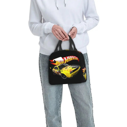 Custom Hot Wheels For Fans Thermal Insulated Lunch Bag Cartoon Sport Car Portable Lunch Container Travel Multifunction Food Box