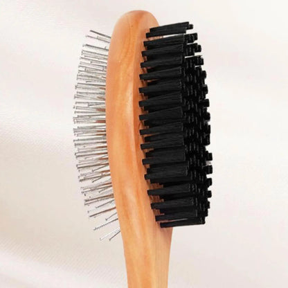 Pet Grooming Brush Double-sided Brush Comb Stainless Steel Needle Bristles Hair Brush Grooming Hair Remover Brush Pet Supplies