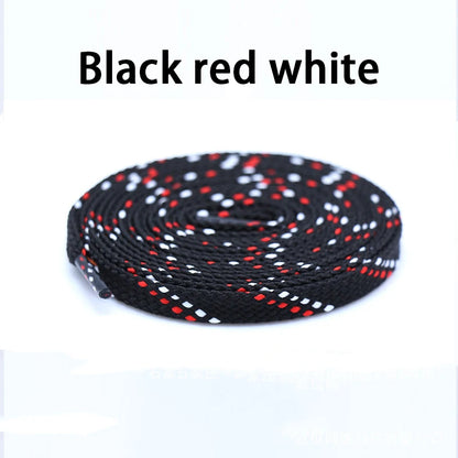 1Pair Mixed Color Shoe Laces Black and White Stripe Double Flat Shoelaces Sneakers Casual Shoes Shoelace