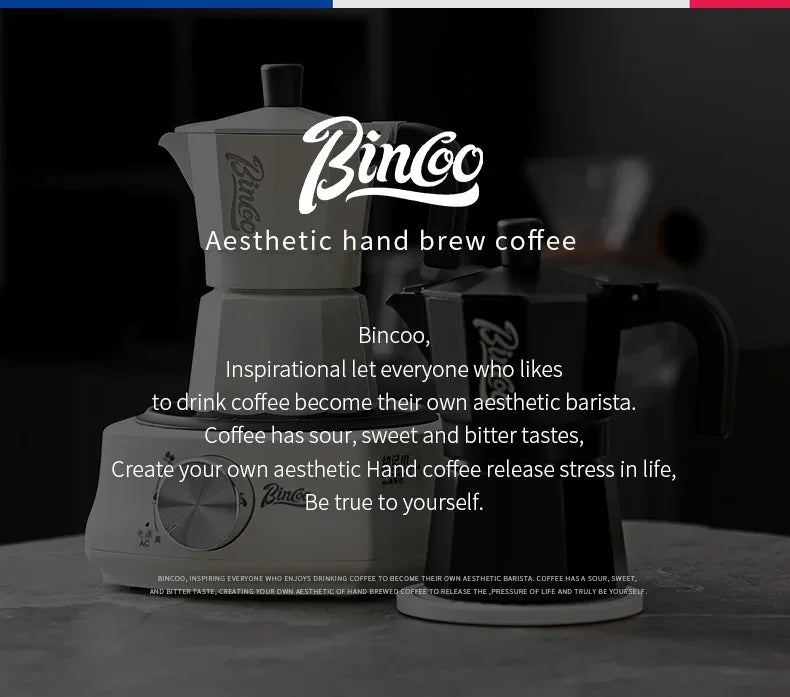 Bincoo Double Valve Moka Pot Coffee Espresso Machine Electric furnace Hand Brewed Coffee Italian Home Outdoor Barista Tools 220V