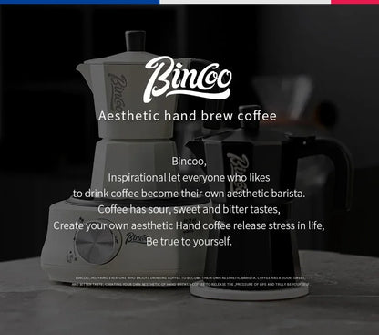 Bincoo Double Valve Moka Pot Coffee Espresso Machine Electric furnace Hand Brewed Coffee Italian Home Outdoor Barista Tools 220V