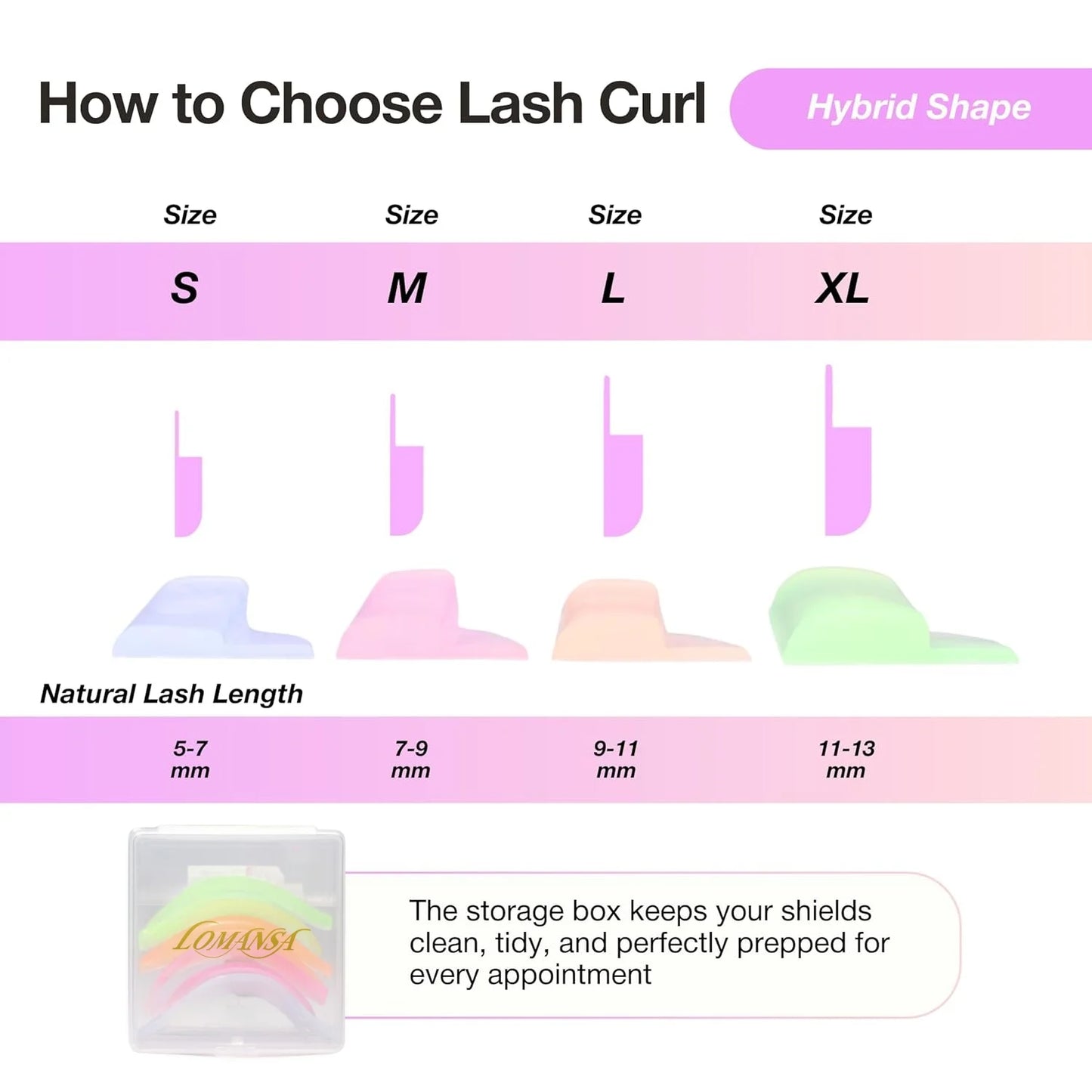 Lomansa 4 Pairs L Curl Silicone Eyelash Perm Rod Shield Sticky Lash Lift Pad Lifting 3D Eyelash Curler Accessories Makeup Tool