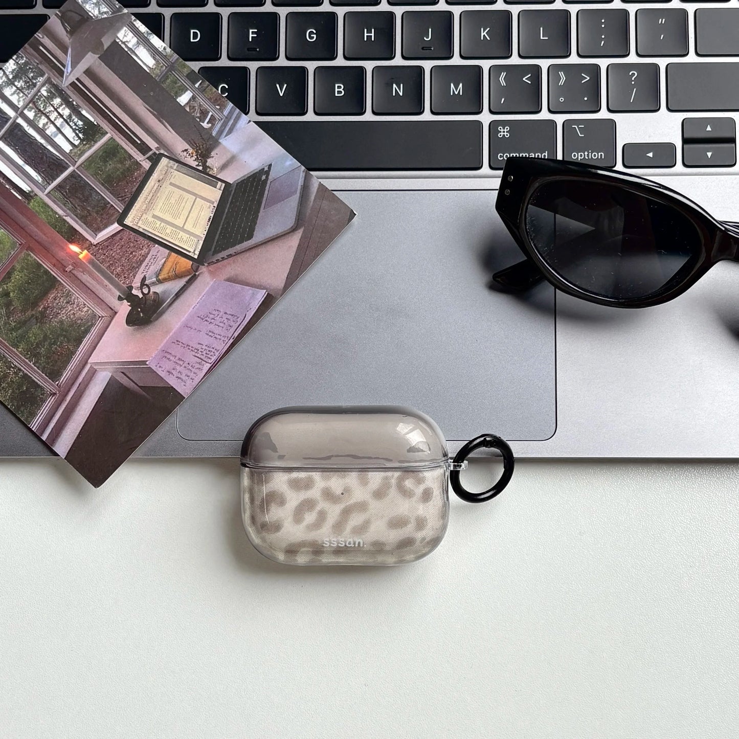 Simple Chic Transparent Grey Leopard Print Pattern Protective Earphone Case Cover for AirPods 1 2 3 4 Pro Pro2 Pro3
