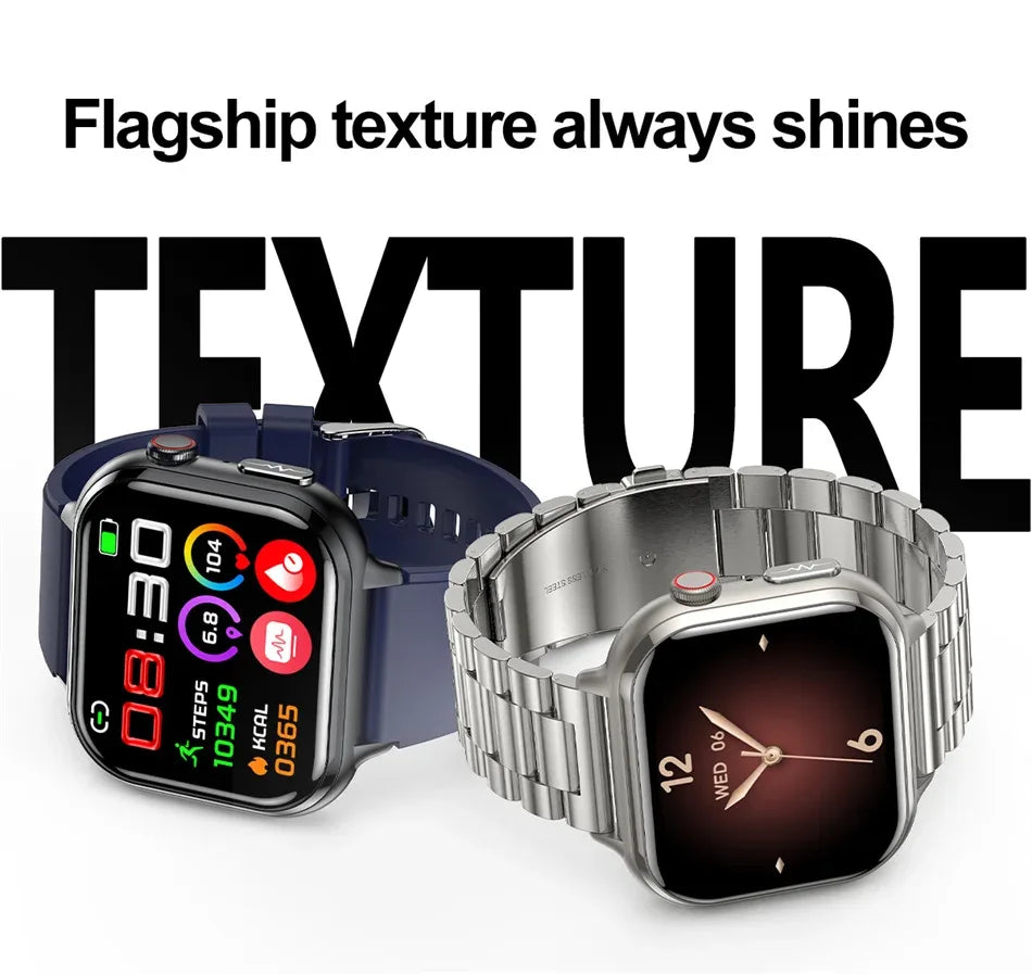 2025New Medical Grade ECG+PPG Smart Watch BMI Body Fat Uric Acid Painless Non-invasive Blood Sugar Monitoring Calling Smartwatch