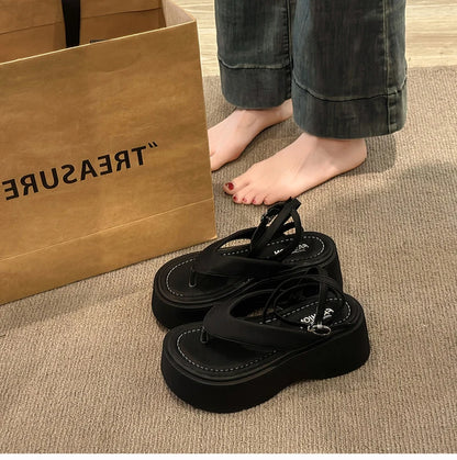 Summer Women Platform Wedges Heel Sandals Fashion Clip Toe Ladies Elegant Party Dress Gladiator Sandalias