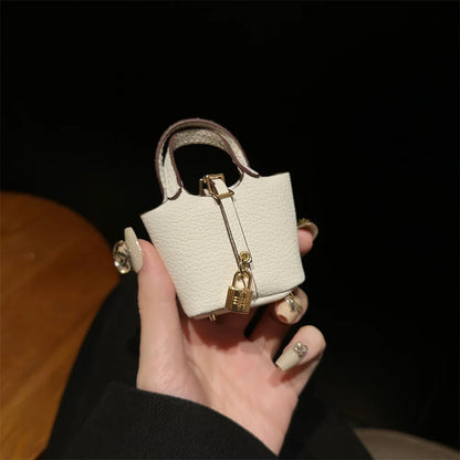 2024 New style Mini House Small Bag Handheld Portable Hand Rope Bluetooth Earphone Bag Zero Wallet Multi functional Small Bag