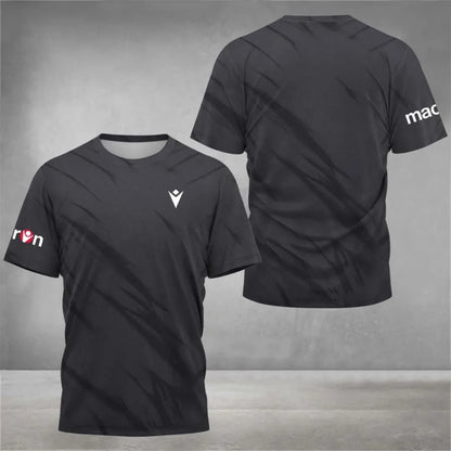 2025 summer new sports T-shirt comfortable breathable fast drying tennis round neck short sleeve summer new men's T-shirt casual