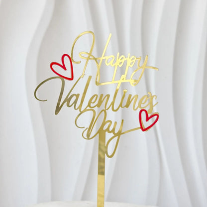 INS 14 Style Happy Valentine's Day Acrylic Cake Toppers Red Love Valentine's Day Cake Topper for  Valentine's Day Party Gifts