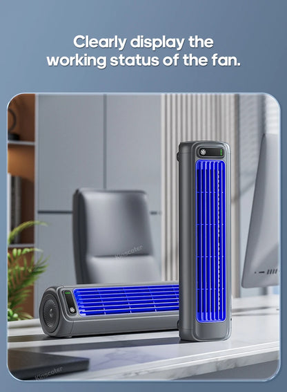 New Wall Mounted Air Conditioning Fan 2000mAh 3 Speeds Adjustable Vertical Non-drilling Circulating Fan Home Quiet Tower Fan