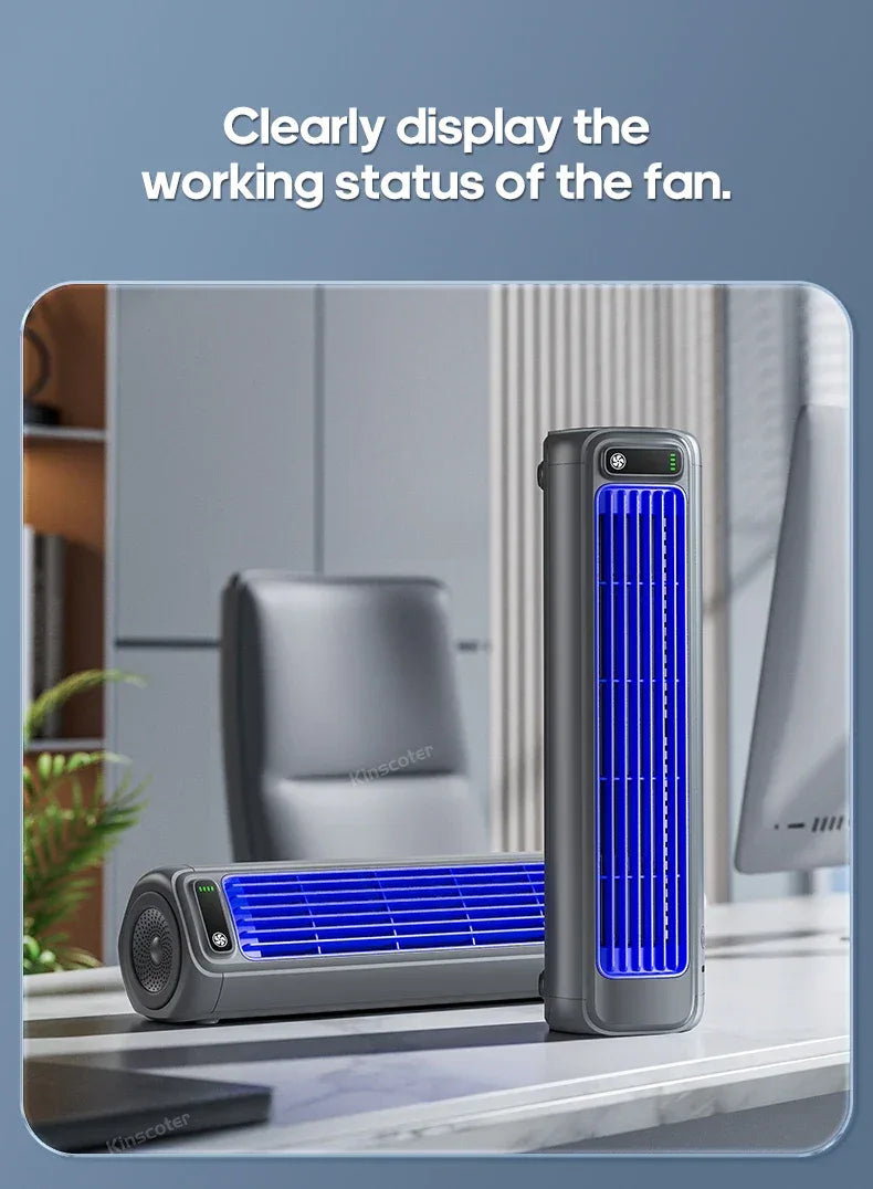 KINSCOTER Desktop Air Conditioner Fan No Drilling 3 Speeds Cooling Rechargeable Wall Mount Fan Silent for Home Kitchen Bathroom
