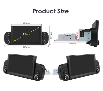 Hizpo 2Din 7inch Android14 Car Radio for Fiat Panda 2013 - 2020 GPS Navigation 4G BT Carplay RDS DSP SWC UI7862 Multimedia