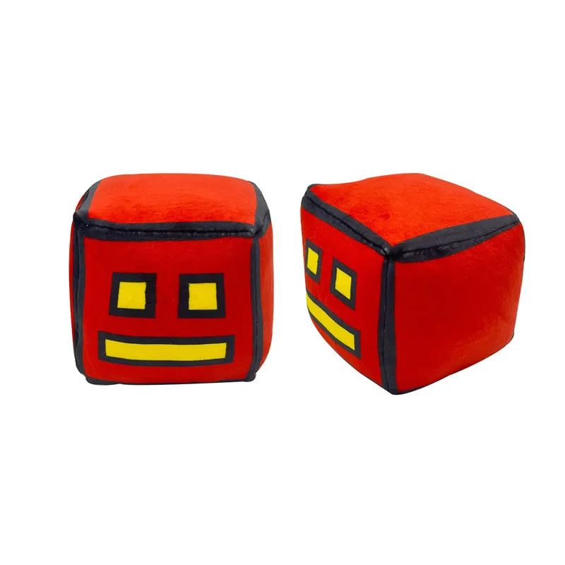 Peluche Cube Geometry Dash de 12 cm pour Halloween, petit coussin en peluche, pendentif carré, cadeau mignon pour les enfants