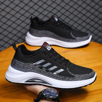 Men's Fashionable Sporty Casual Shoes Spring Autumn New Style Running Shoes Breathable Mesh Upper Thick Bottom PVC Outsole