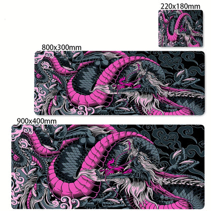 Black and White Dragon Large Mouse Mat Gaming Mousepad Big Rubber Base Mouse Pad Purple Deskpad Eyboard Mats Mousepads 400x900