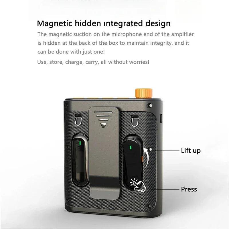 2.4G Wireless Voice Amplifier Megaphone Rechargeable With Lavalier Microphone Bluetooth Speaker Teacher School Tour Guide