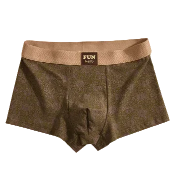 Men's Cotton Boxers Anti-Bacterial Rose Print Boxer Briefs Breathable Soft Underwear Comfortable Men's Innerwear