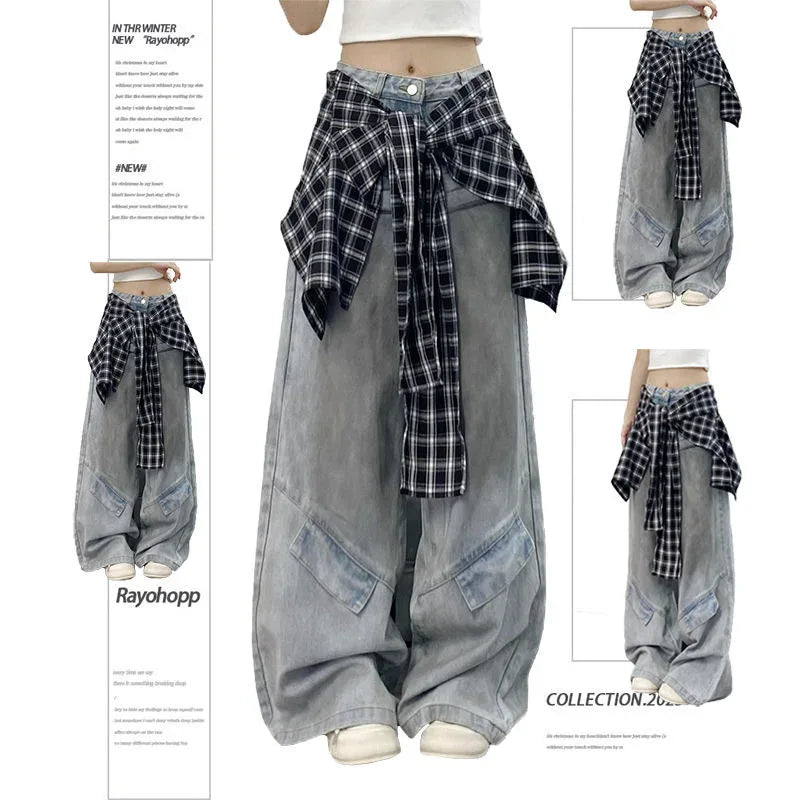 2025 Harajuku Fashion Hip-pop Sweatpants Women Y2K Gothic Sweet Long Wide Leg Pants Korea Chic High Waist Loose Dance Trousers