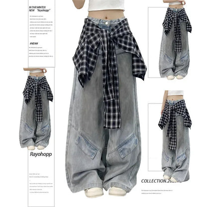 2025 Harajuku Fashion Hip-pop Sweatpants Women Y2K Gothic Sweet Long Wide Leg Pants Korea Chic High Waist Loose Dance Trousers