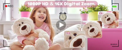 16X 48MP Kids Photography Camera Front Rear Dual Lens Boys Girls Digital Video Recorder Selfie Beginner Camera For Children