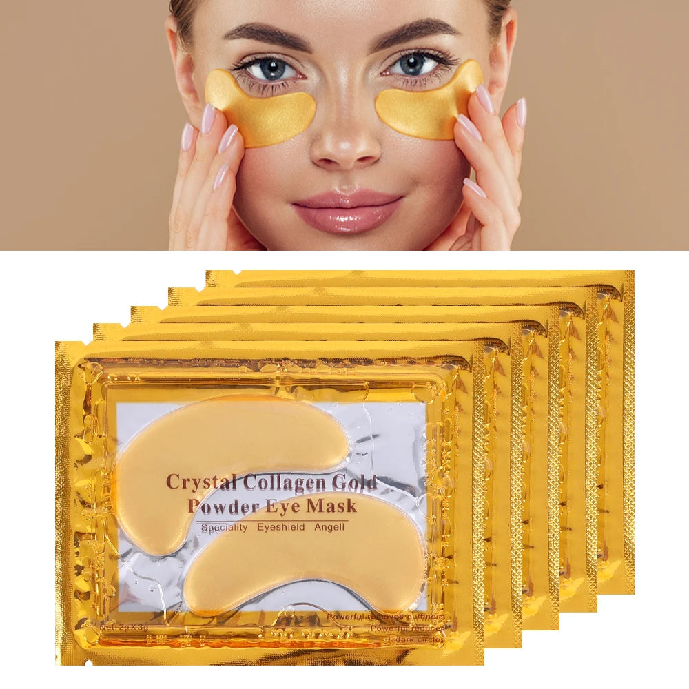 Gold Moisturizing Crystal Collagen Eye Mask Anti-Wrinkle Anti Aging Fade Dark Circles Skin Care Patch Dilute Fine Lines Mask